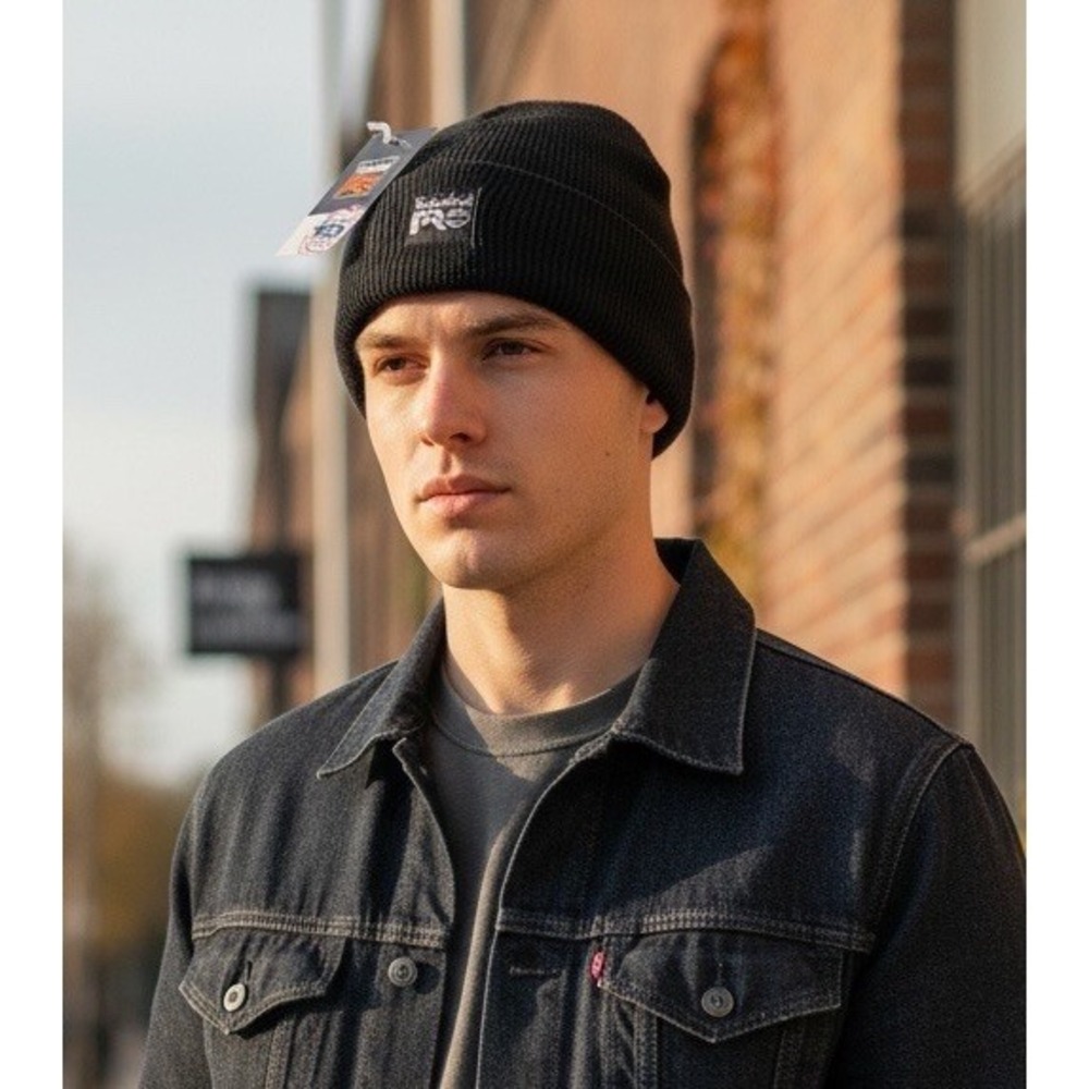 Timberland Pro Jet Black Beanie Unisex Cuffed Beanie Stretchable‎ Watch Cap
